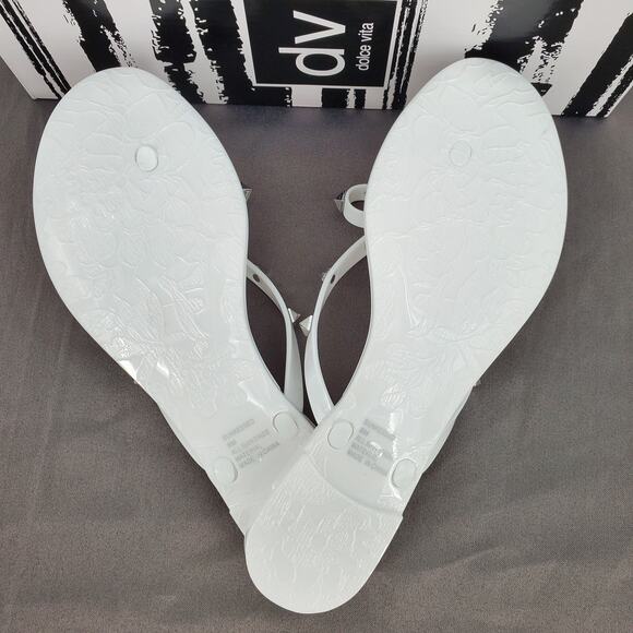 DV Dolce Vita Sunkissed White Jelly Sandal Studded Womens Size 8 New In Box - Picture 3 of 6